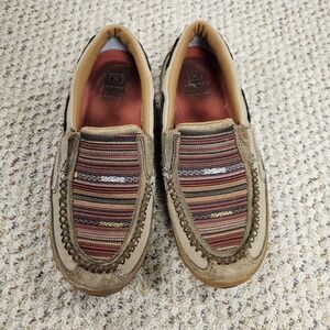 Twisted‎ X Women ECO TWX Driving Mocs Stripe Multi WDMS013 Shoes Size 7.5